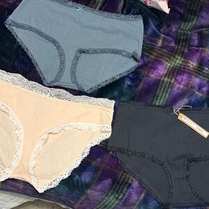 SKIMS Women's Panties Set - Blue, Primrose, and Black